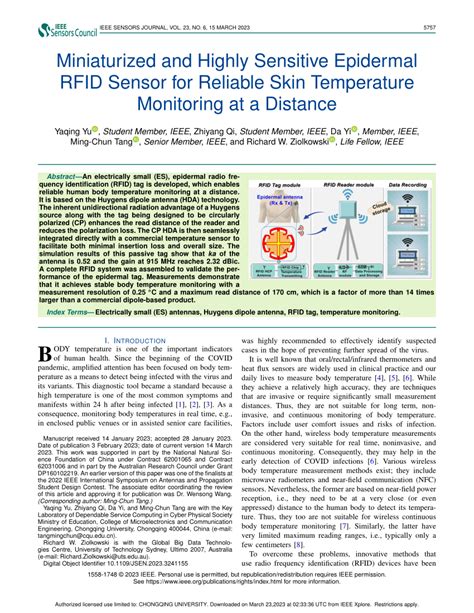 Miniaturized and Highly Sensitive Epidermal RFID Sensor for 